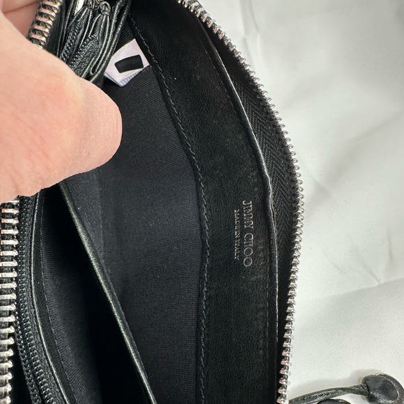 JIMMY CHOO FILIPA Star-embossed Leather Wallet Black Leather Signat… - Picture 7 of 17